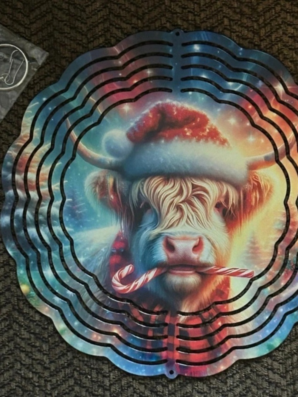 Highland Cow Santa Holiday Wall Decor